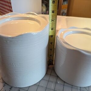 White Ceramic Candle Stands Set Of 2